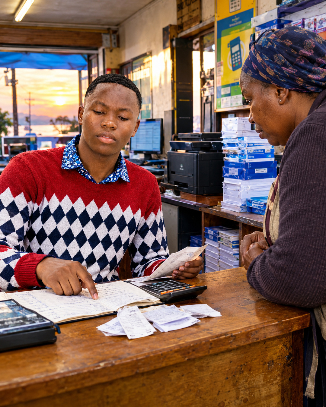 Story scene for episode 4: Mama Atieno’s Cashbook